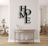 HOME Holzschriftzug im Flur