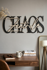 Chaos Zentrale - Holzschriftzug (2 farbig)