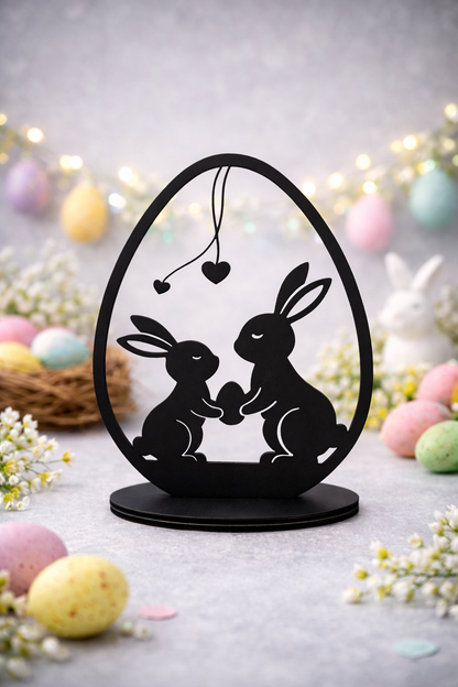 Osterhase im Ei – Holzaufsteller in 6 Motiven für stilvolle Osterdeko