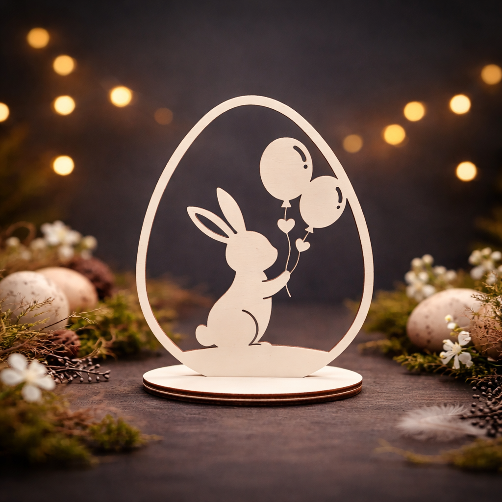 Osterhase im Ei – Holzaufsteller in 6 Motiven für stilvolle Osterdeko