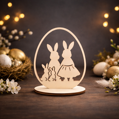 Osterhase im Ei – Holzaufsteller in 6 Motiven für stilvolle Osterdeko