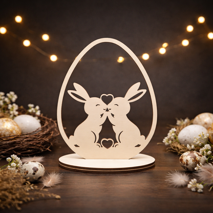 Osterhase im Ei – Holzaufsteller in 6 Motiven für stilvolle Osterdeko