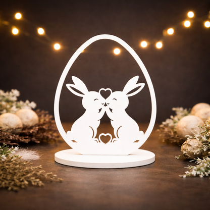 Osterhase im Ei – Holzaufsteller in 6 Motiven für stilvolle Osterdeko