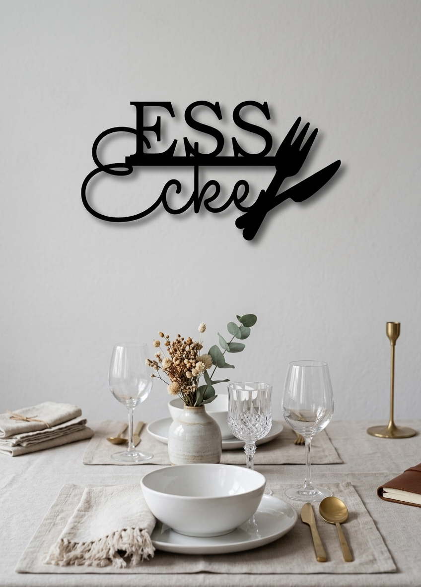 Essecke - Holzschriftzug
