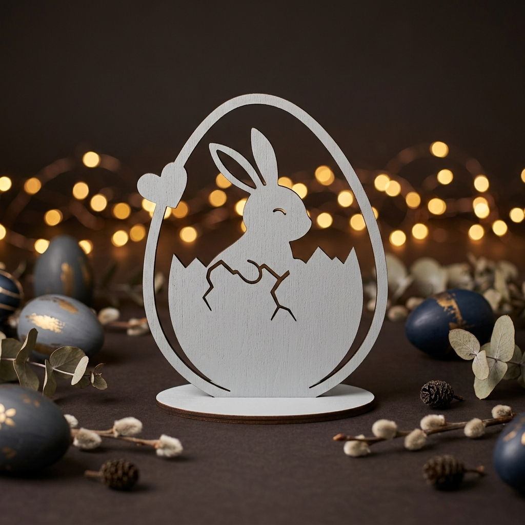 Osterhase im Ei – Holzaufsteller in 6 Motiven für stilvolle Osterdeko