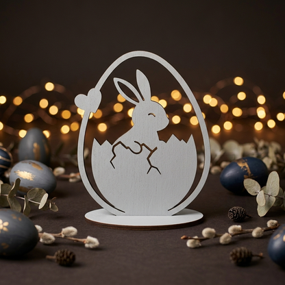 Osterhase im Ei – Holzaufsteller in 6 Motiven für stilvolle Osterdeko
