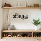 Holzschriftzug Bitte Schuhe ausziehen aus Holz von Freude aus Holz