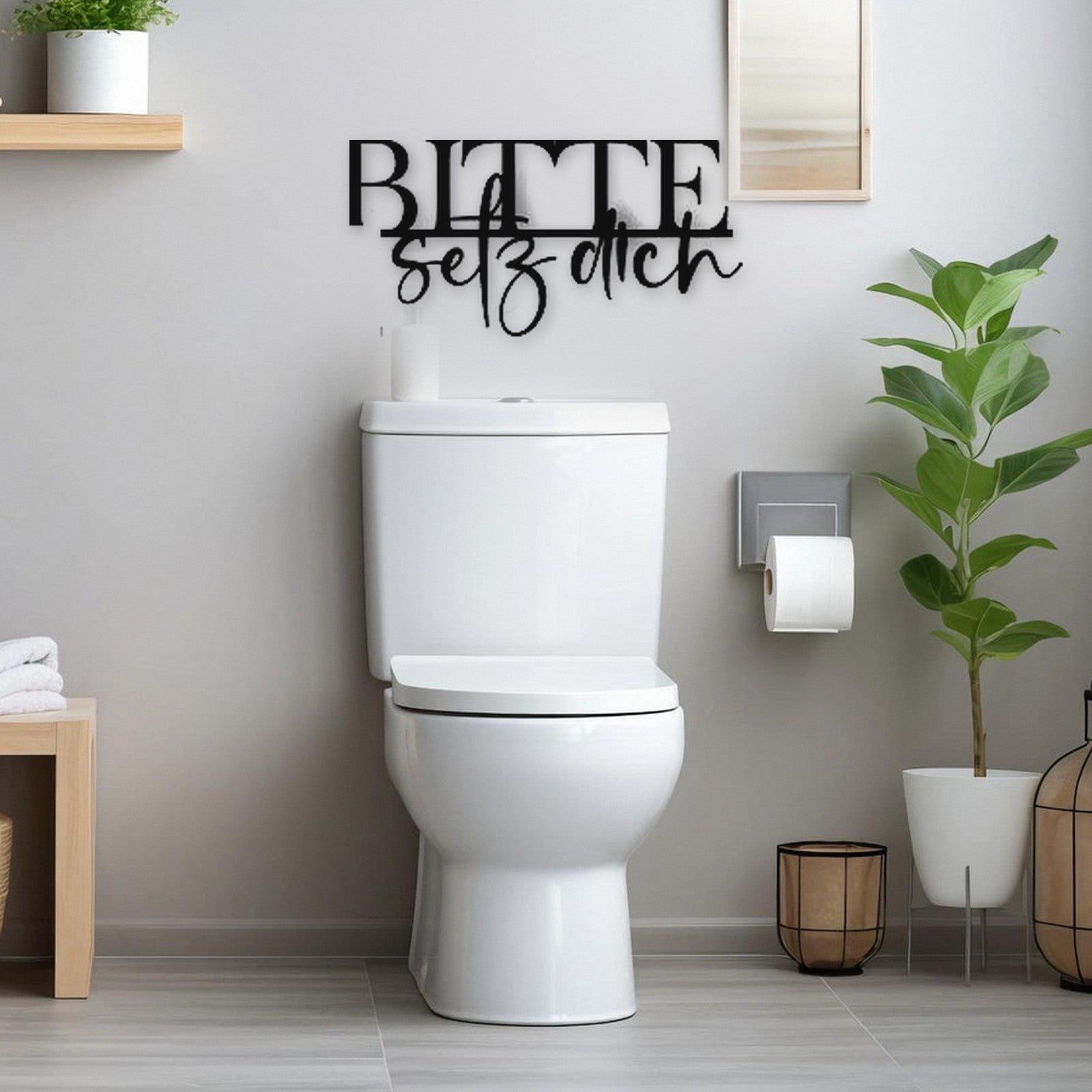 Holzschriftzug Bitte setz dich Schriftzug aus Holz von Freude aus Holz