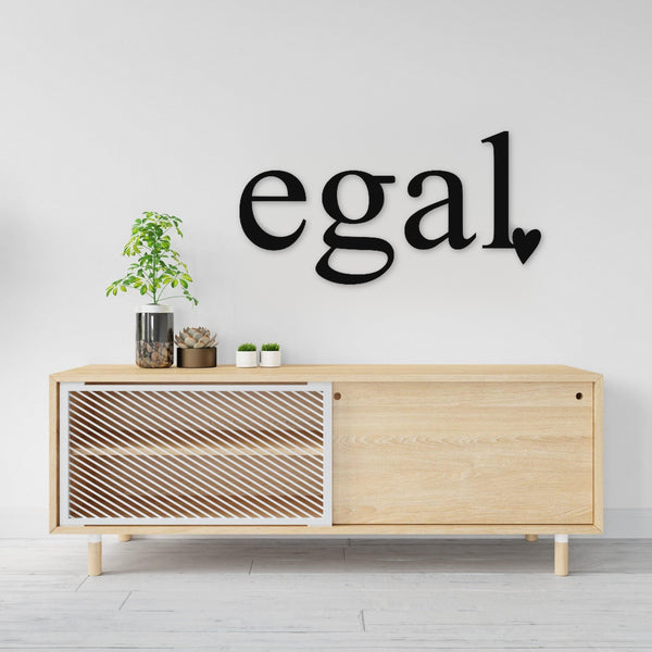 Holzschriftzug Egal Herz aus Holz von Freude aus Holz