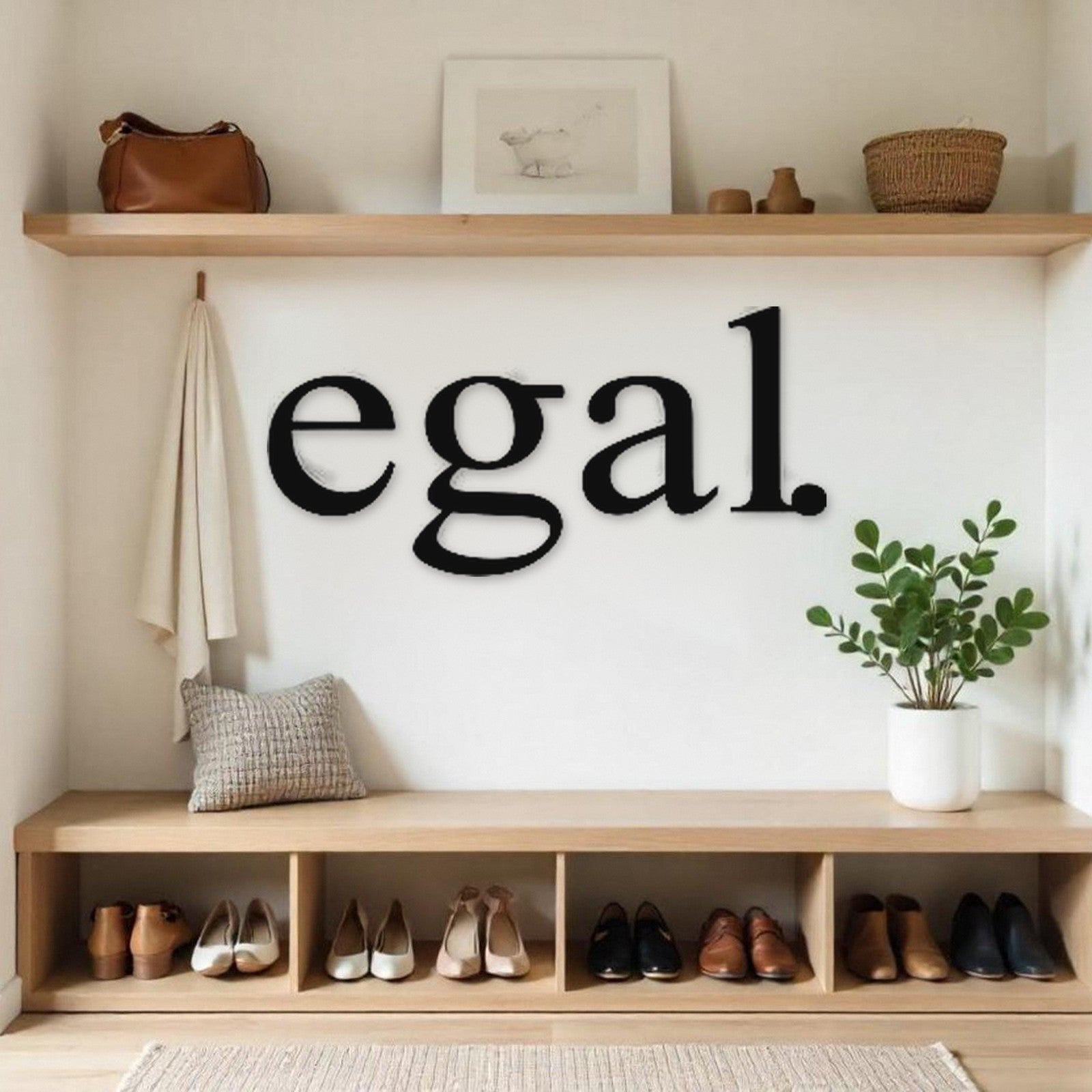 Holzschriftzug Egal aus Holz von Freude aus Holz