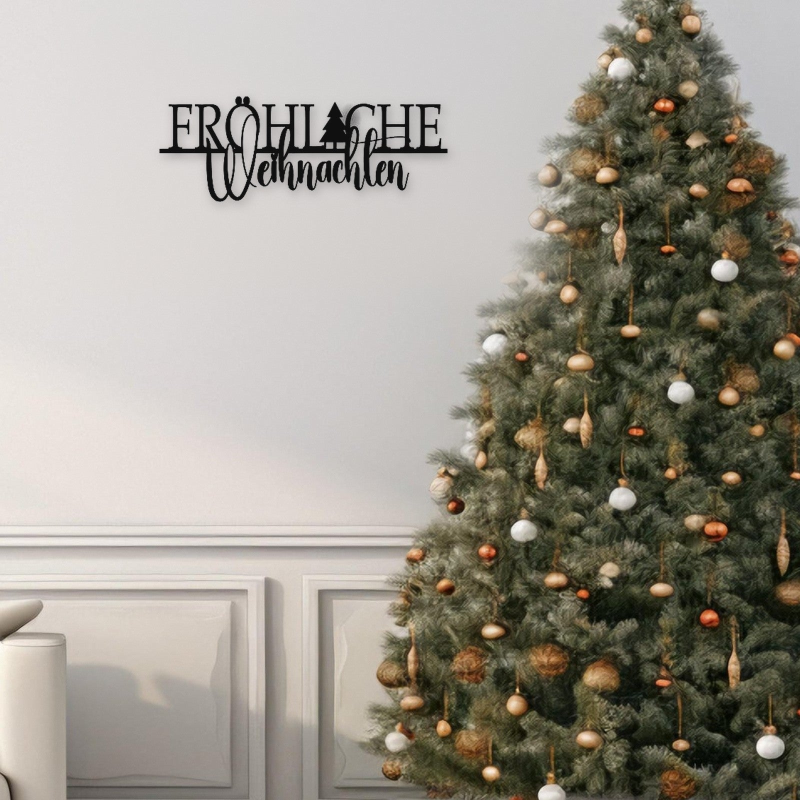 Holzschriftzug Fröhliche Weihnachten aus Holz von Freude aus Holz