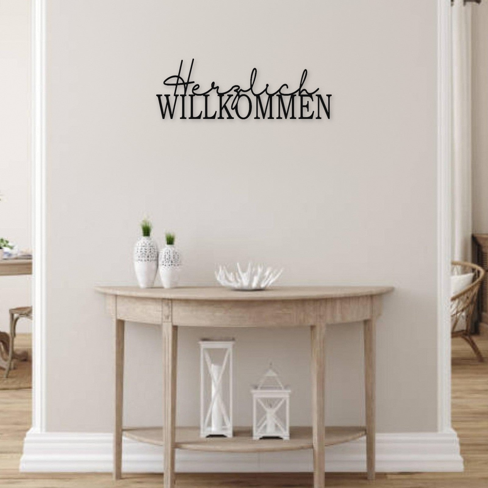 Holzschriftzug Herzlich Willkommen mehrteilig aus Holz von Freude aus Holz