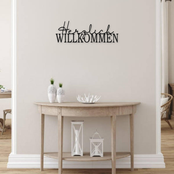 Holzschriftzug Herzlich Willkommen mehrteilig aus Holz von Freude aus Holz