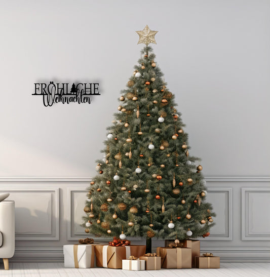 Fröhliche Weihnachten - Holzschriftzug