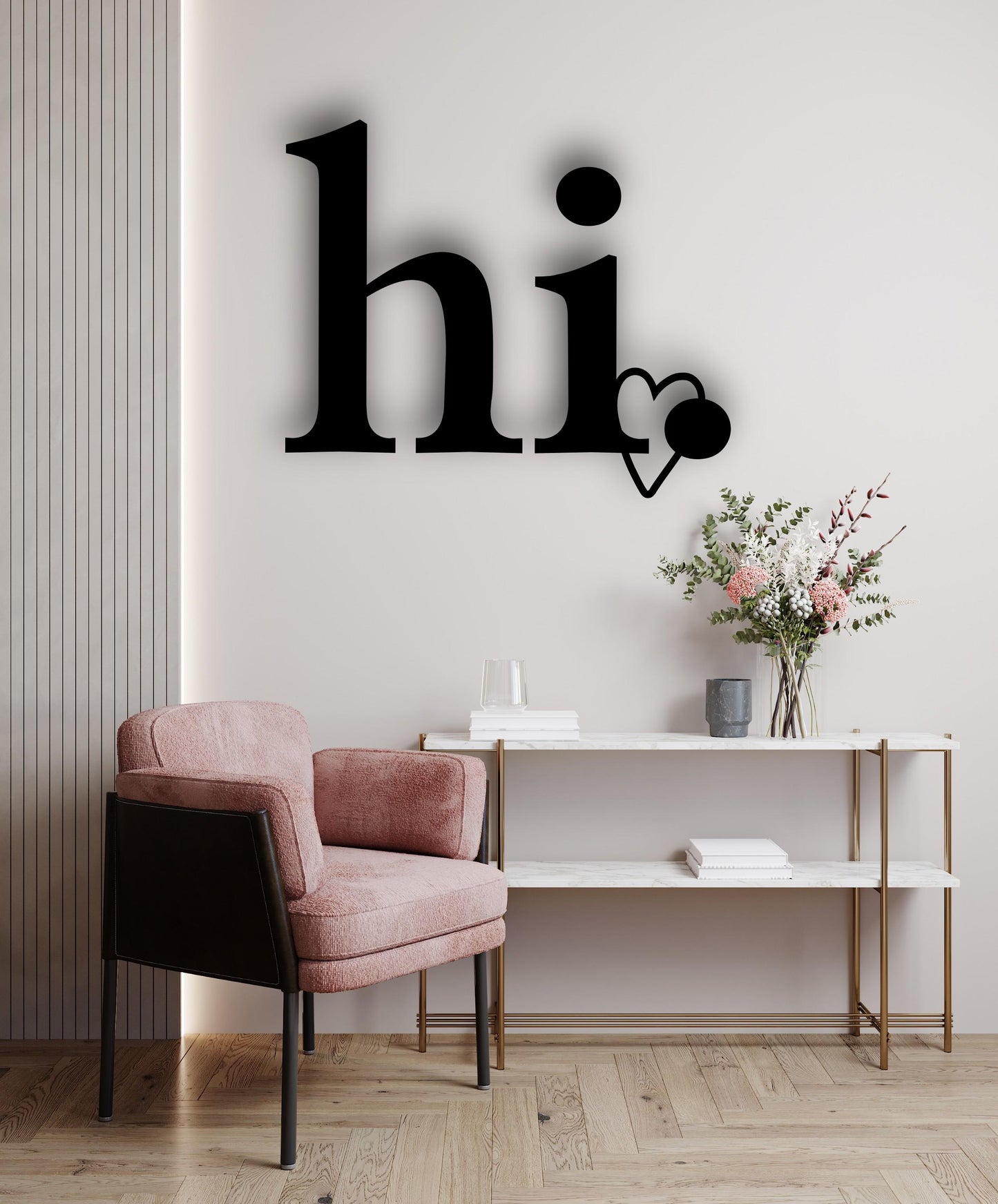 Hi. <3 - Holzschriftzug