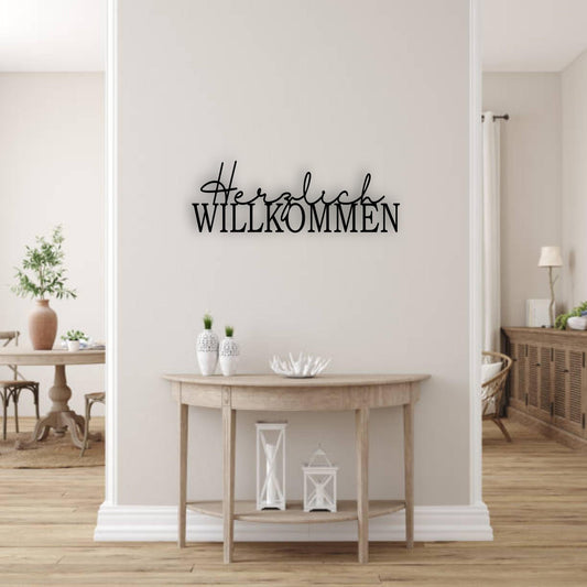 Herzlich Willkommen - Holzschriftzug