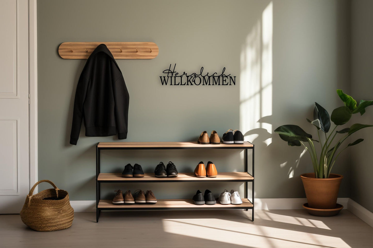 Herzlich Willkommen - Holzschriftzug