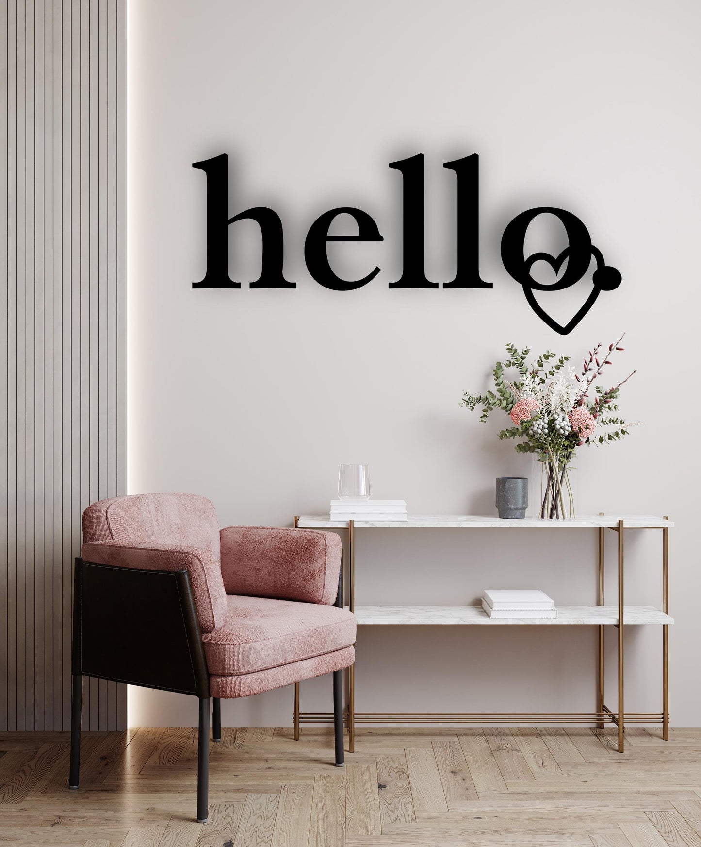 Hello. <3- Holzschriftzug