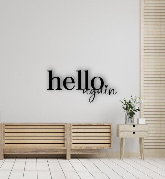 Hello again - Holzschriftzug
