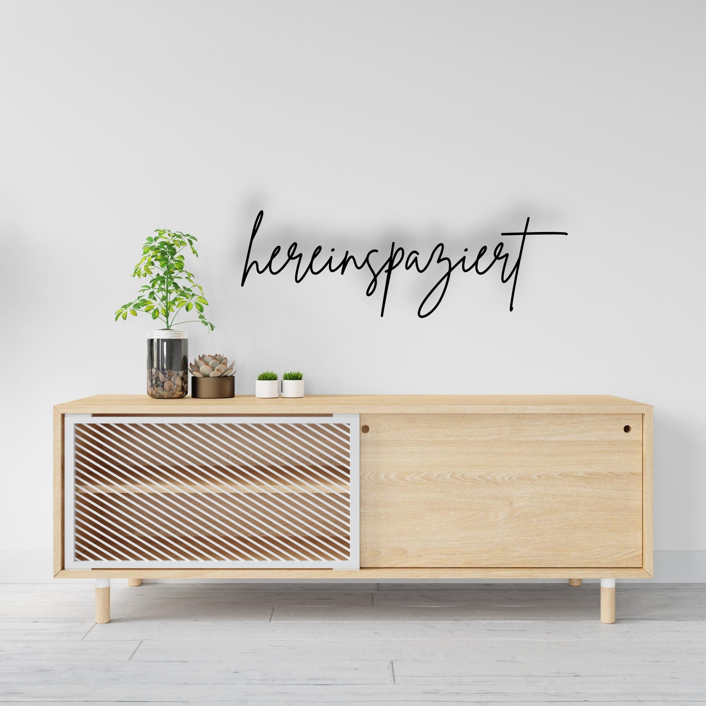 Hereinspaziert - Holzschriftzug