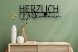 Herzlich Willkommen - Holzschriftzug (Einteilig)