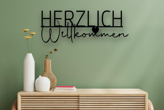Herzlich Willkommen - Holzschriftzug