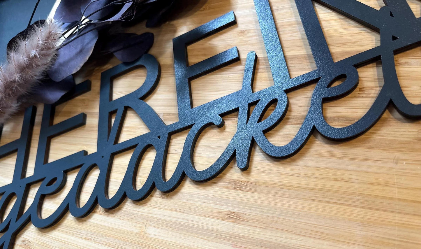 Hereingedackelt - Holzschriftzug