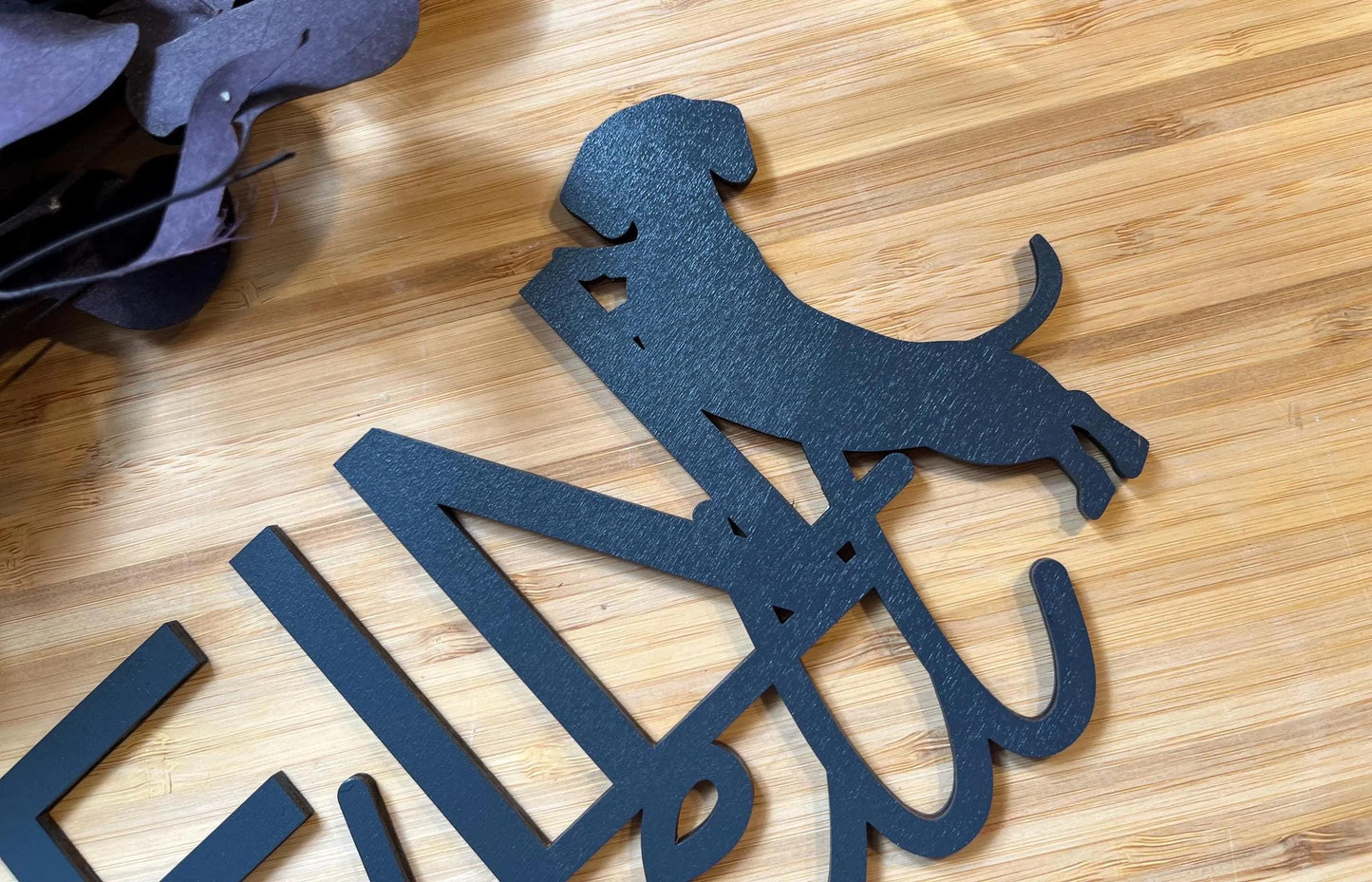 Hereingedackelt - Holzschriftzug