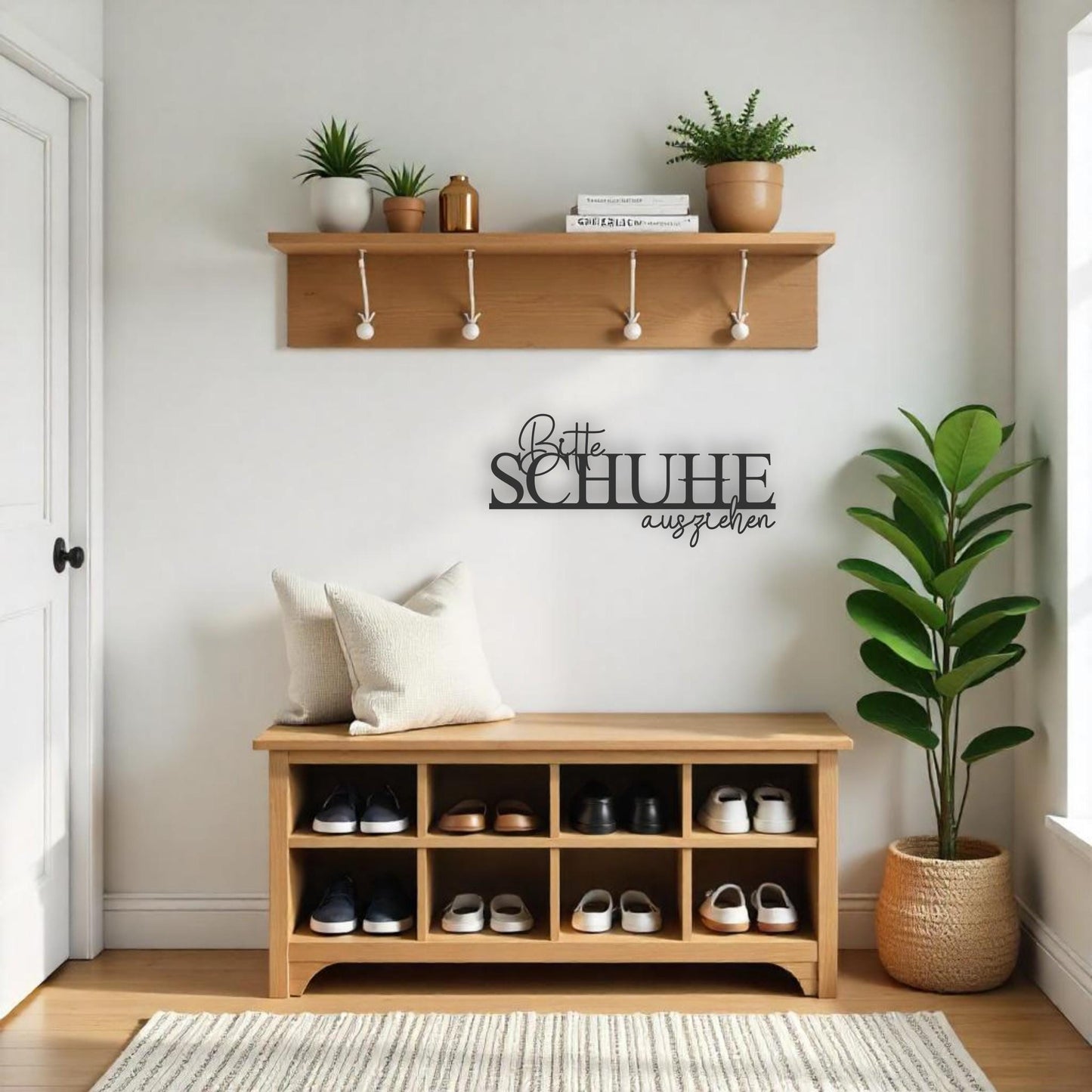 Bitte Schuhe ausziehen - Holzschriftzug