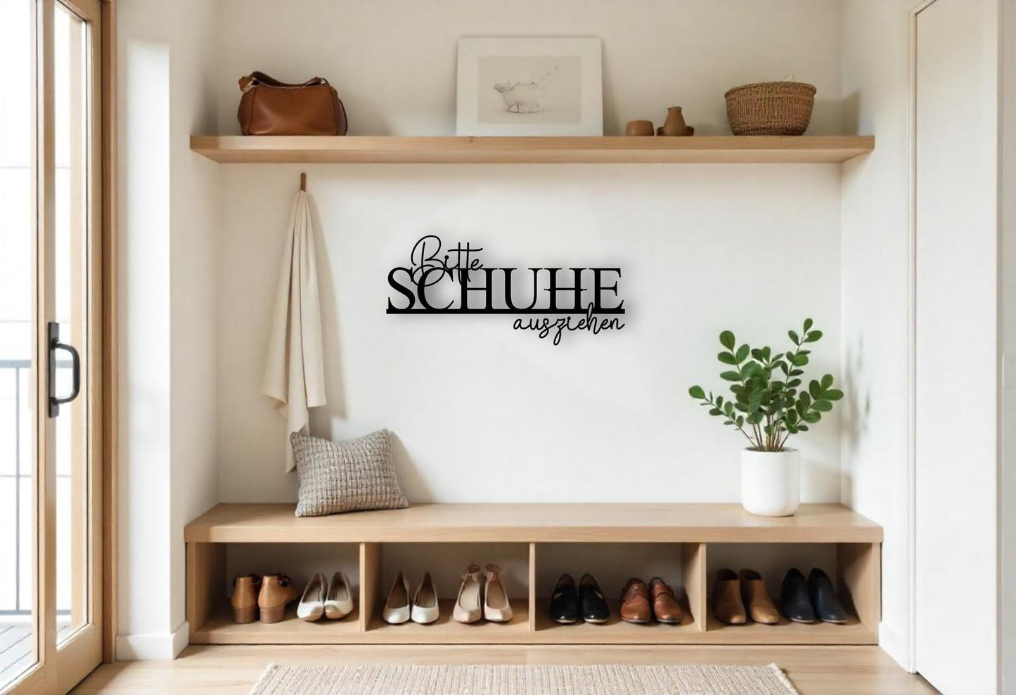 Bitte Schuhe ausziehen - Holzschriftzug