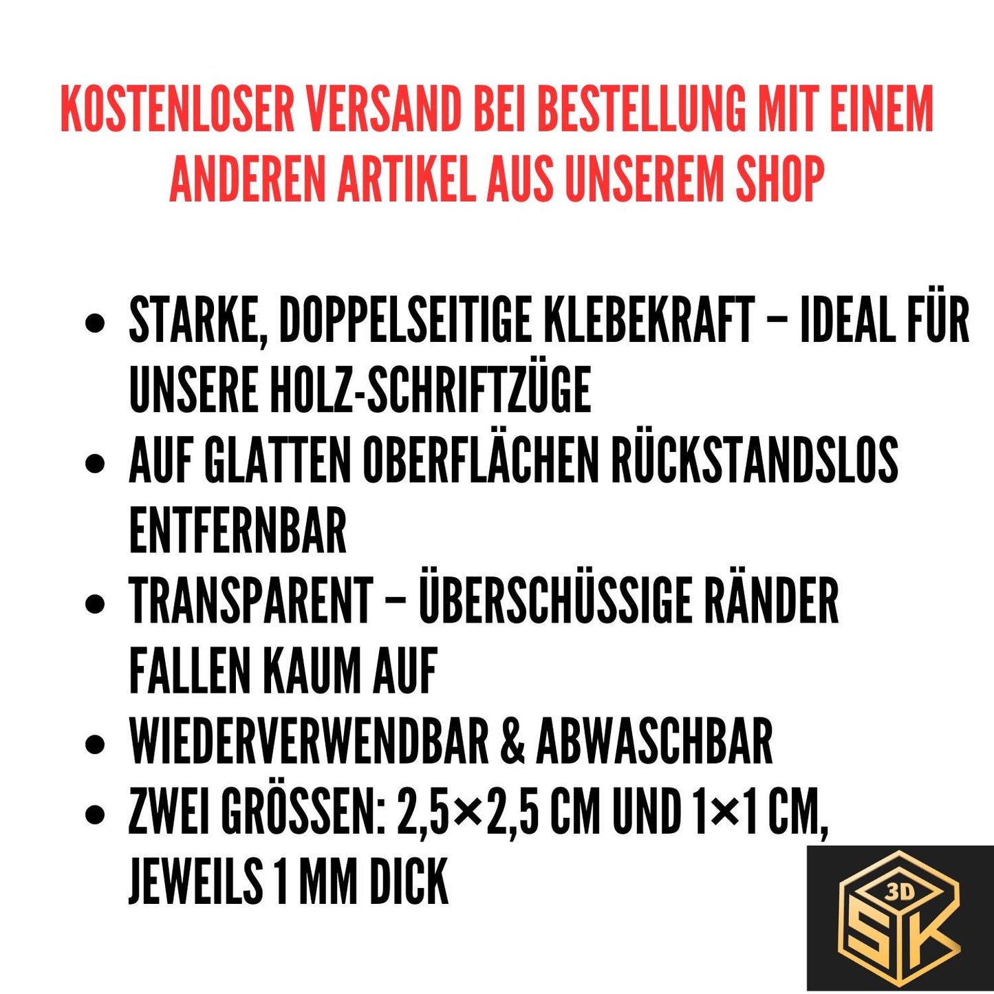 Doppelseitige Klebepads – transparent (4er Set)