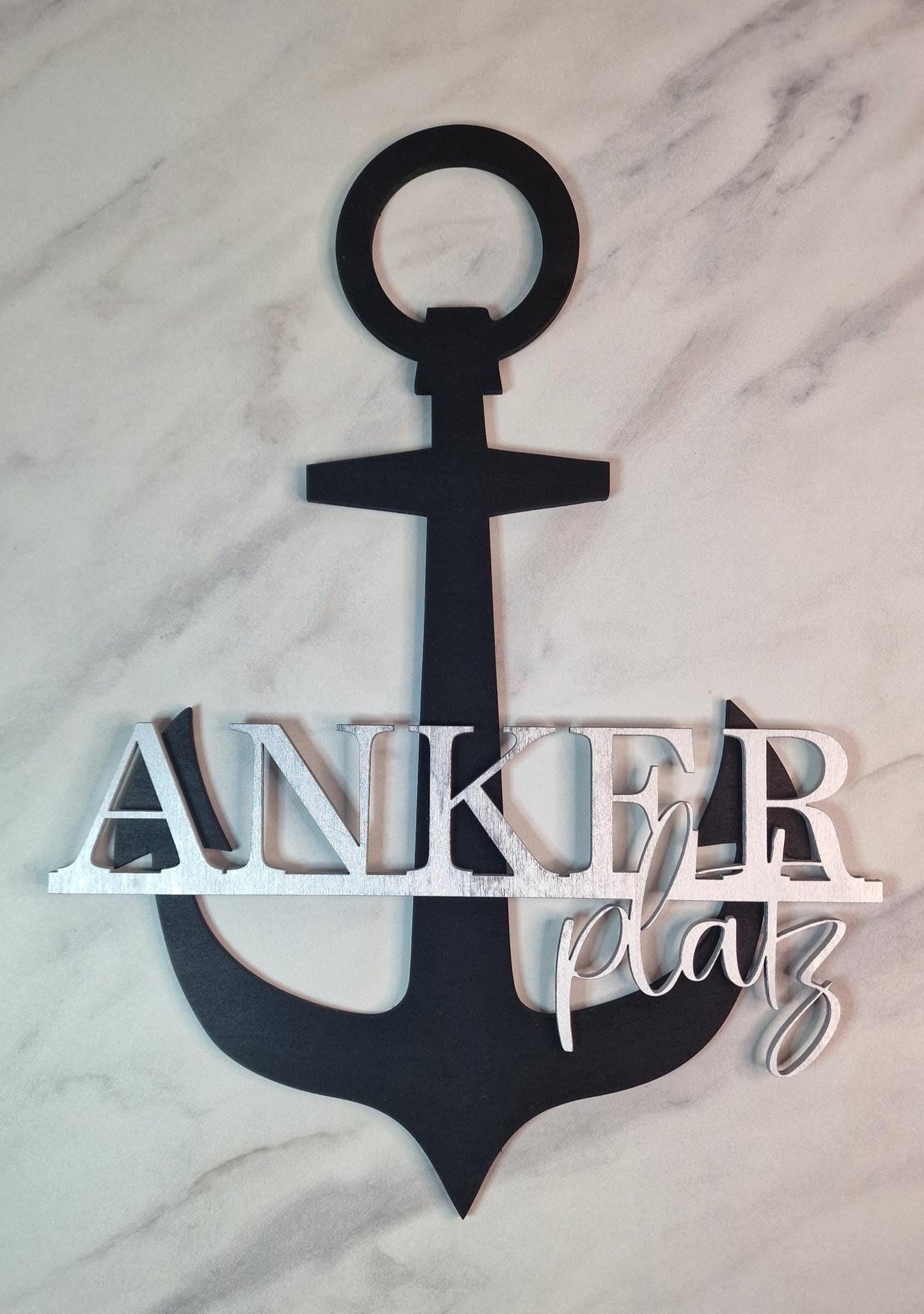 Ankerplatz (2 farbig) - Holzschriftzug
