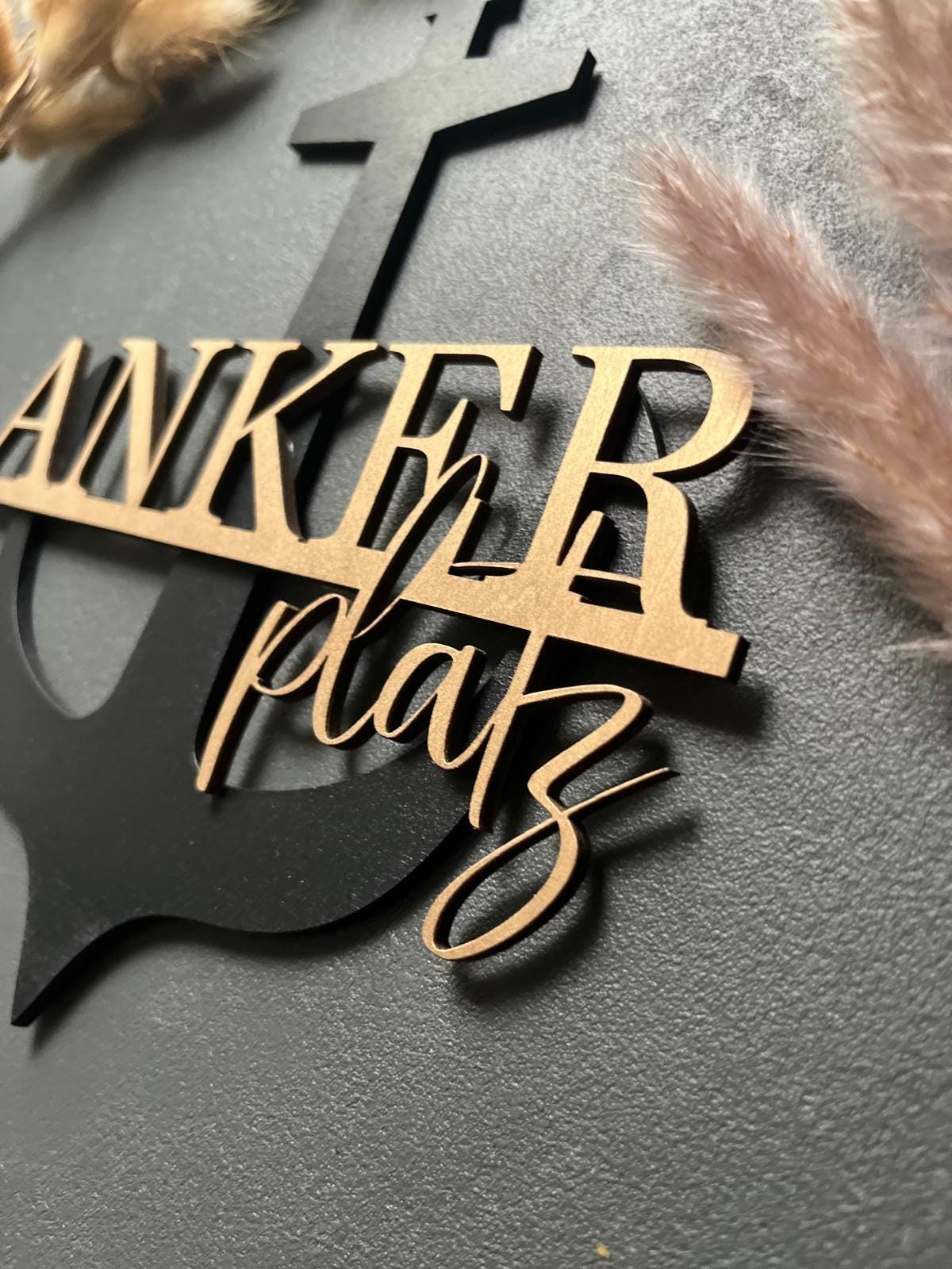 Ankerplatz (2 farbig) - Holzschriftzug