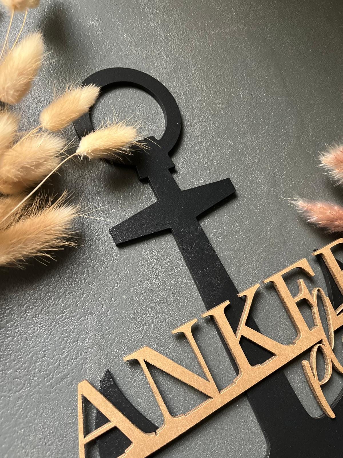 Ankerplatz (2 farbig) - Holzschriftzug