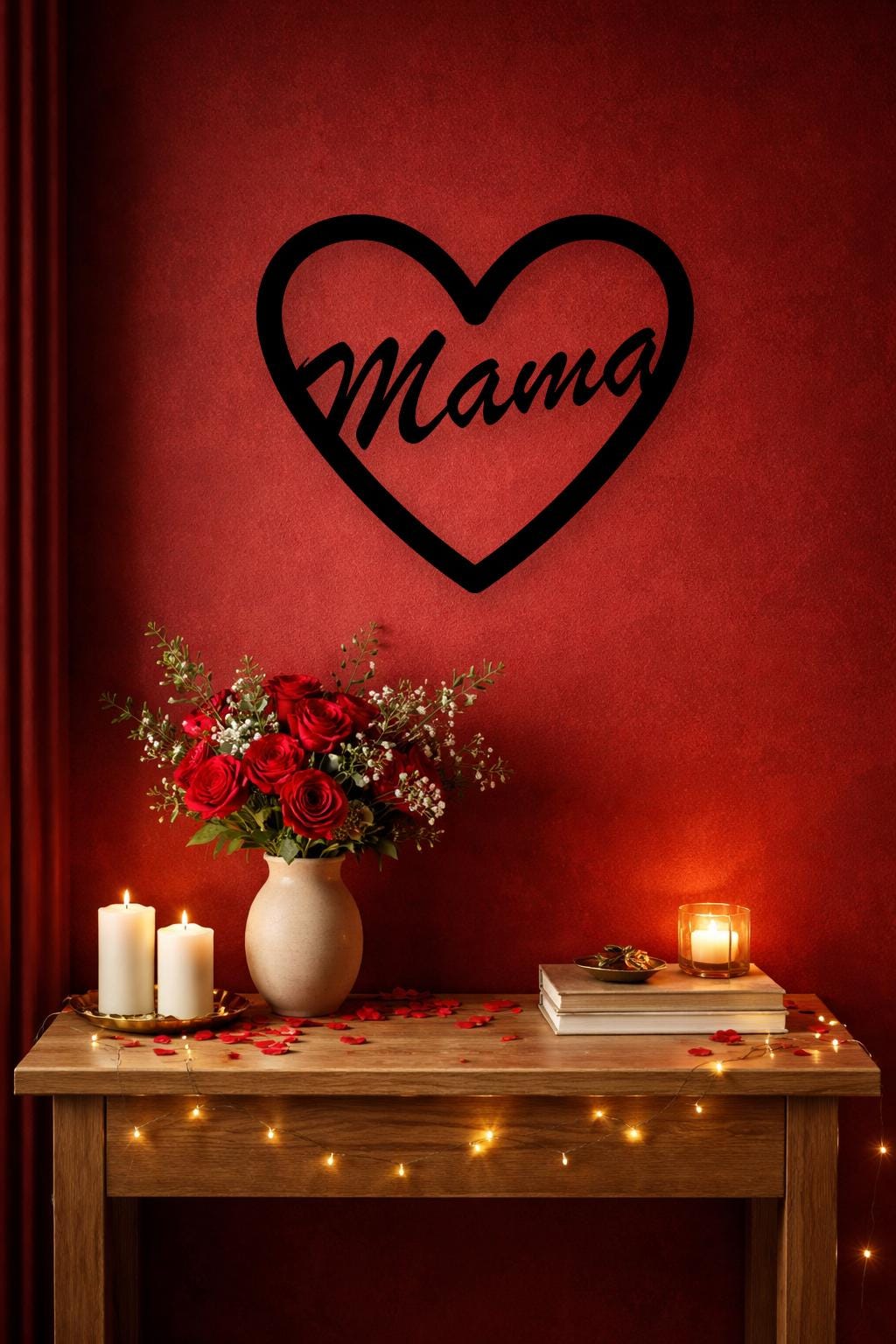 Herz mit Namen (Datum) - Personalisierbarer Holzschriftzug