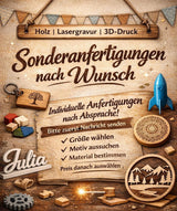 Sonderanfertigung nach Wunsch - Holzschriftzug, Lasergravur & 3D-Druck - Personalisiert