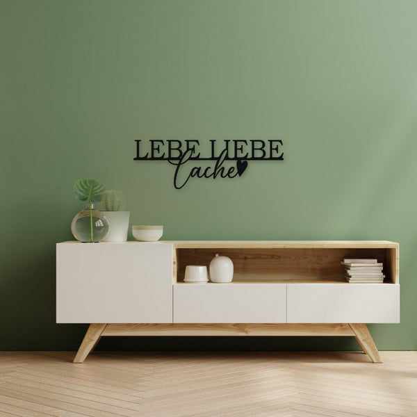 Holzschriftzug Lebe Liebe Lache aus Holz von Freude aus Holz