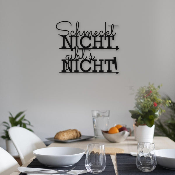 Holzschriftzug Schmeckt nicht, gibts nicht aus Holz von Freude aus Holz